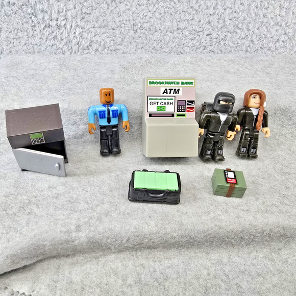 Roblox Brookhaven Bank Parts Figures Money Safe ATM Security Police Lot - Picture 1 of 10
